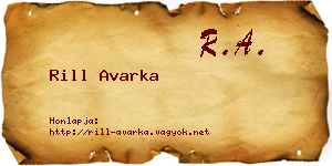 Rill Avarka névjegykártya